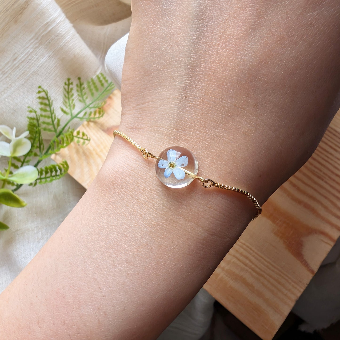 Gold Plated Bright Forget Me Not Bracelet | Love & Faith Collection
