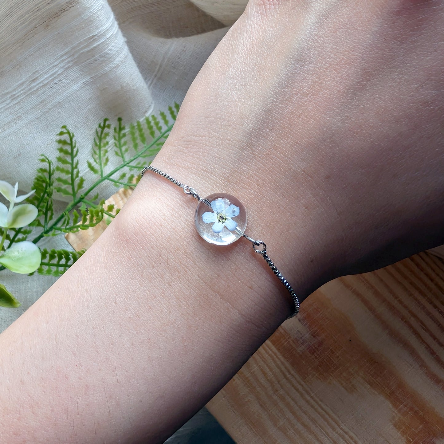 Platinum Plated Light Forget Me Not Bracelet | Love & Faith Collection