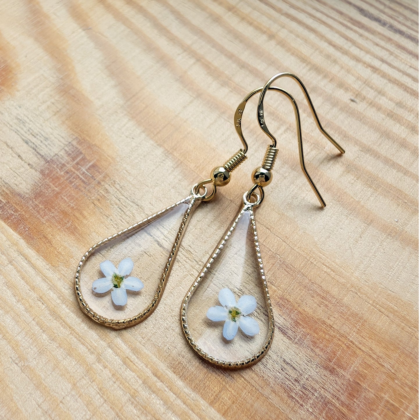 Love & Faith | Gold Plated Light Forget Me Not Waterdrop Earrings