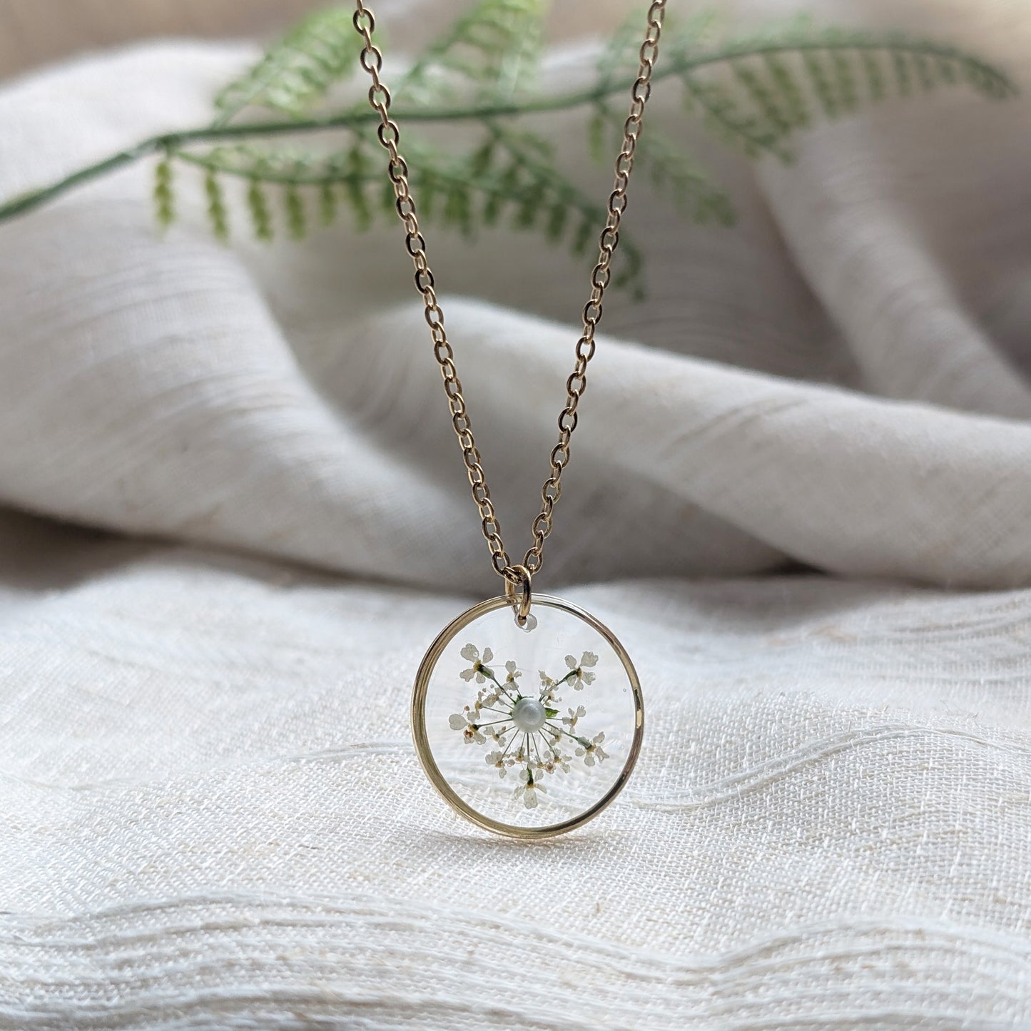 Protection | Queen Anne's Lace Necklace | Gold Plated