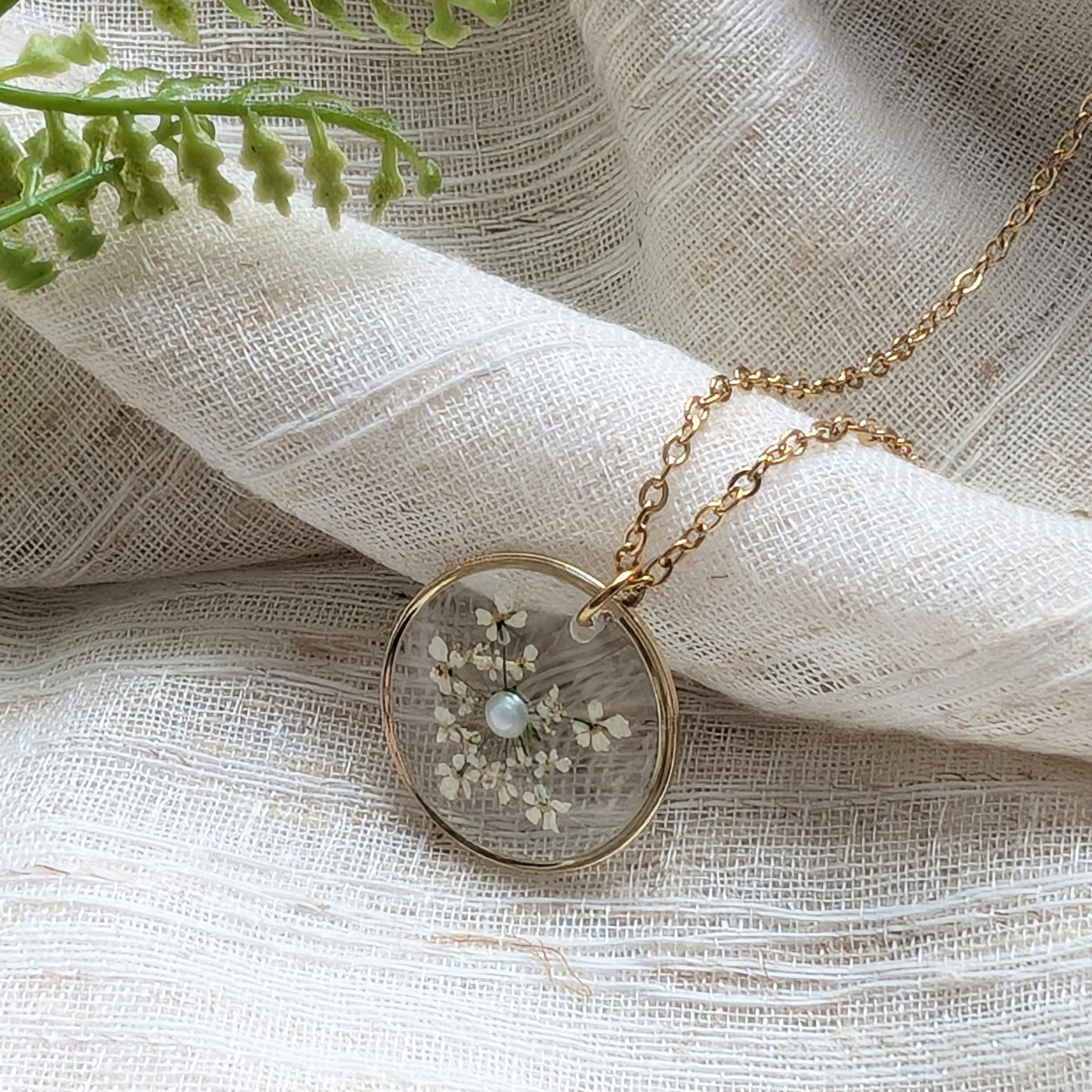 Protection | Queen Anne's Lace Necklace | Gold Plated