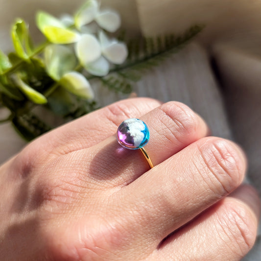Gold Plated Twilight Sky Dome Ring – 10mm | Handcrafted Design