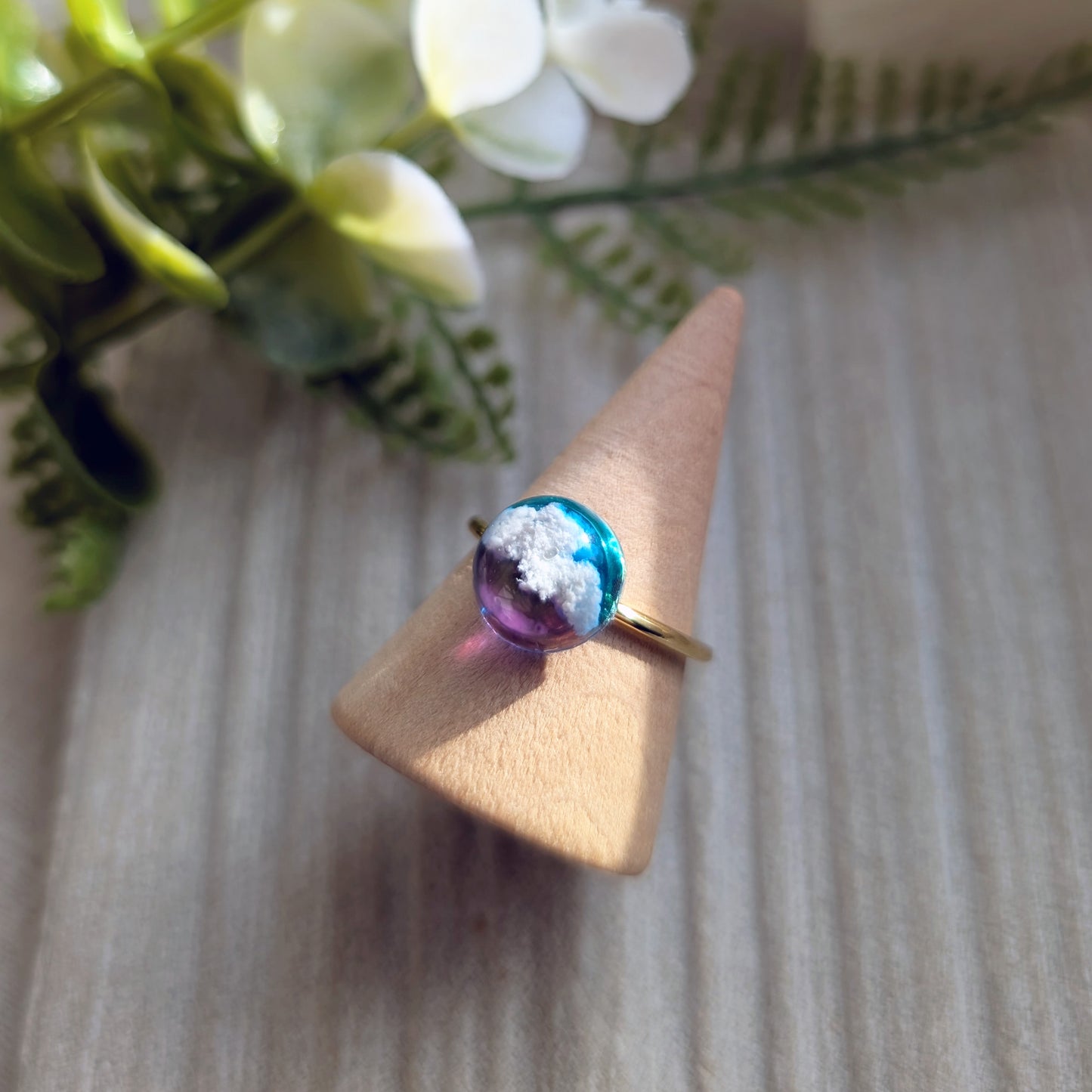 Gold Plated Twilight Sky Dome Ring – 10mm | Handcrafted Design