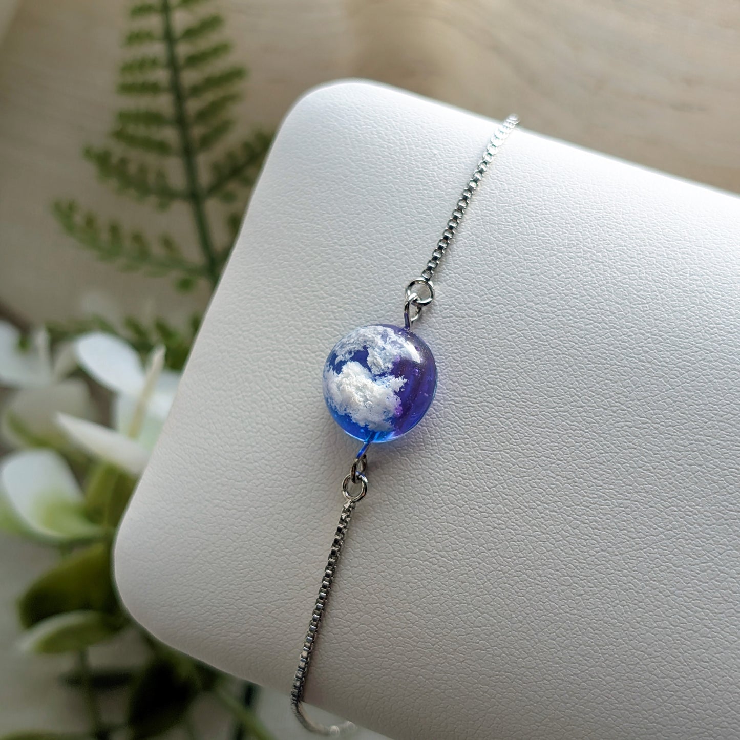 Twilight Sky 12mm Dome Bracelet | Platinum Plated