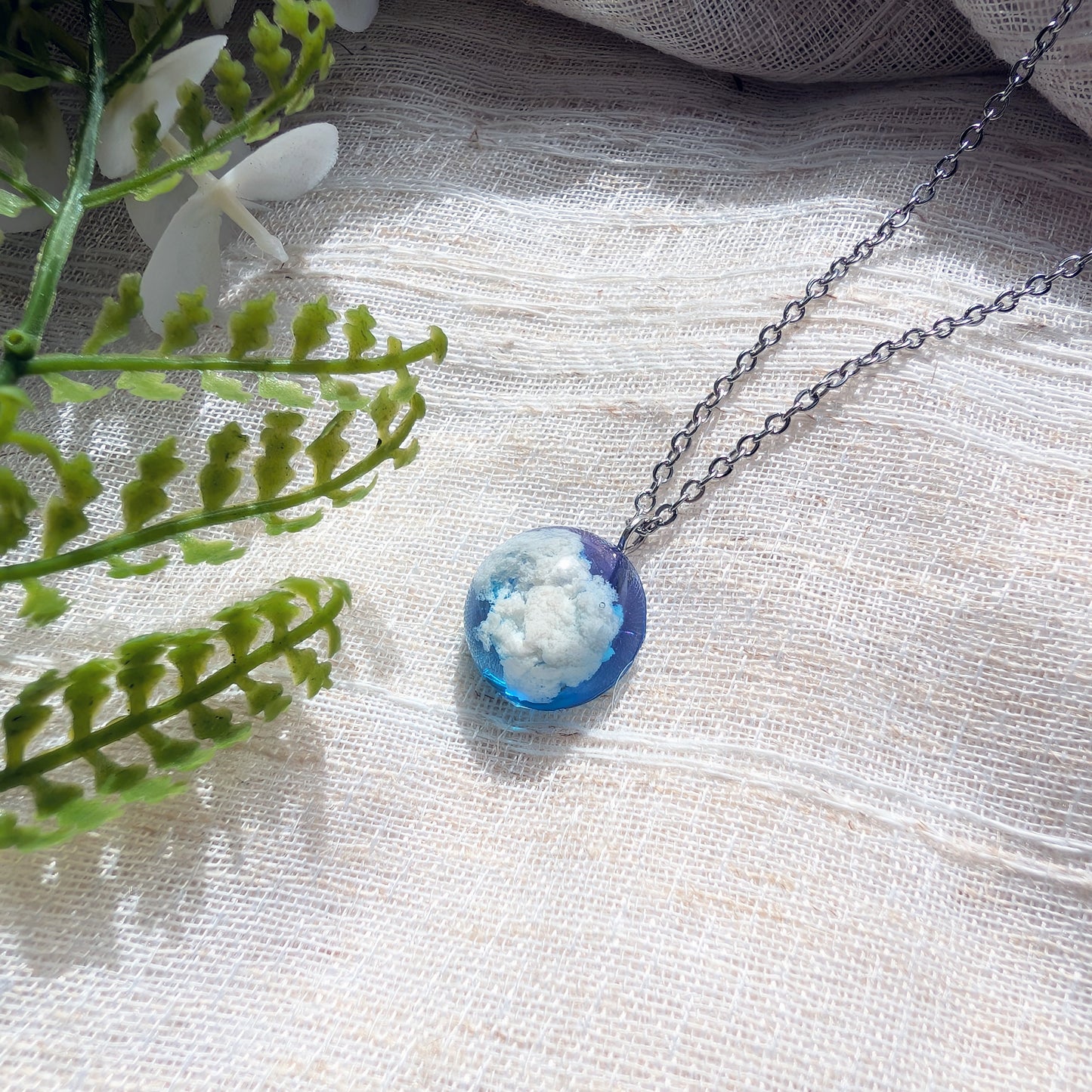 Twilight - Blue & Purple Sky Dome Necklace | Stainless Steel Necklace