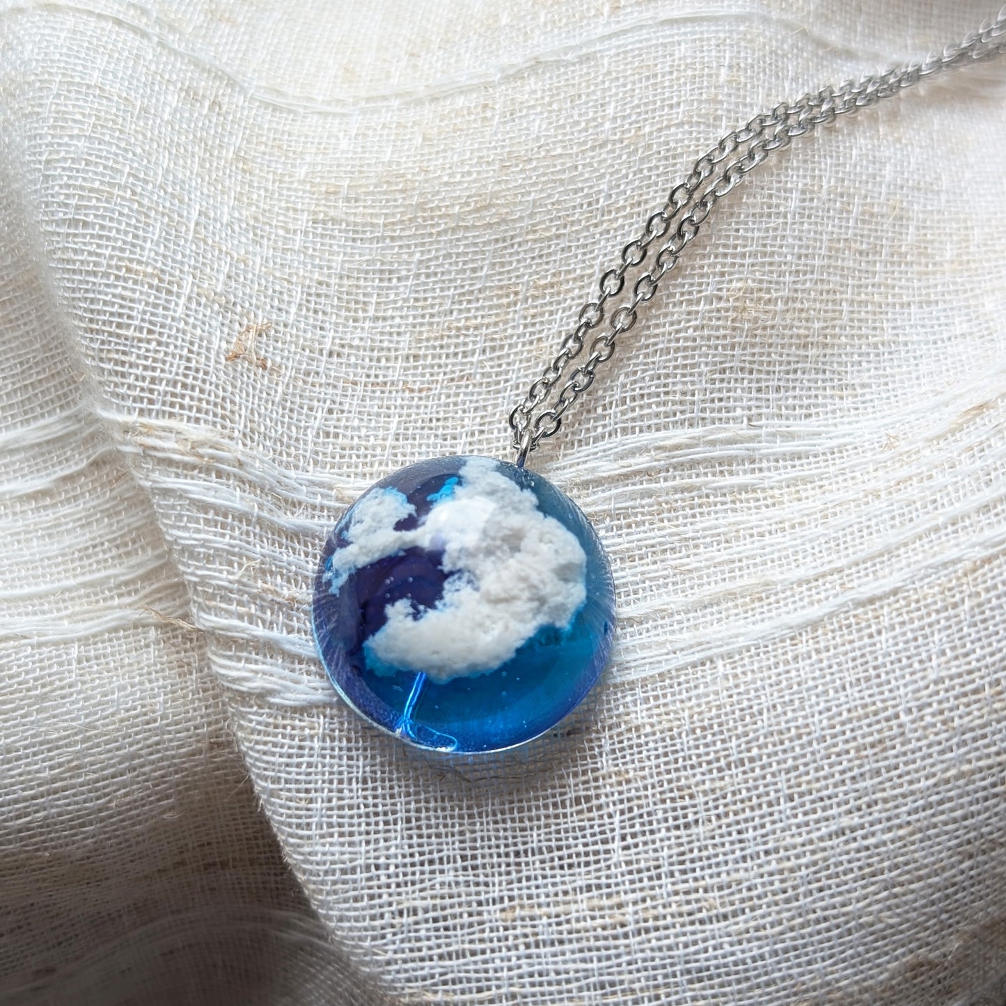Twilight - Blue & Purple Sky Dome Necklace | Stainless Steel Necklace