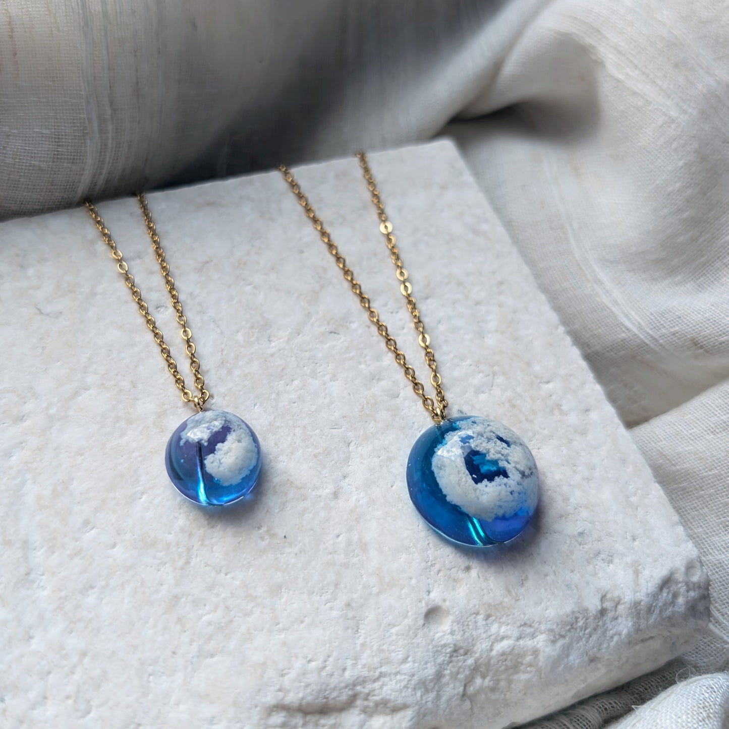 Twilight Blue & Purple Sky Dome Necklace – Gold Plated Cloud Jewellery