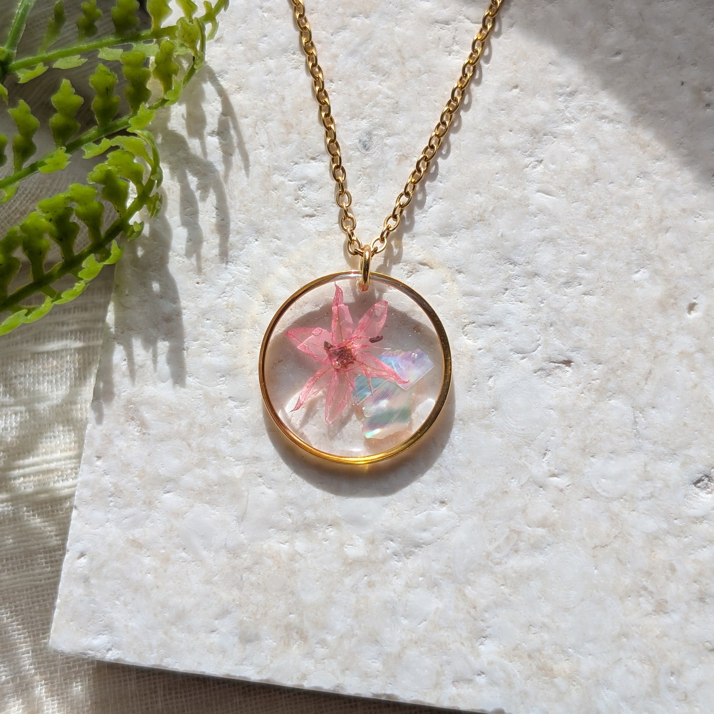 Usefulness |Pink Chive Blossom Necklace | Gold Plated