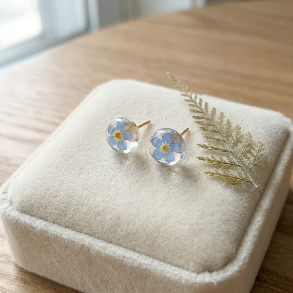Bright Forget Me Not Gold Plated Sterling Silver Stud Earrings | Love & Faith