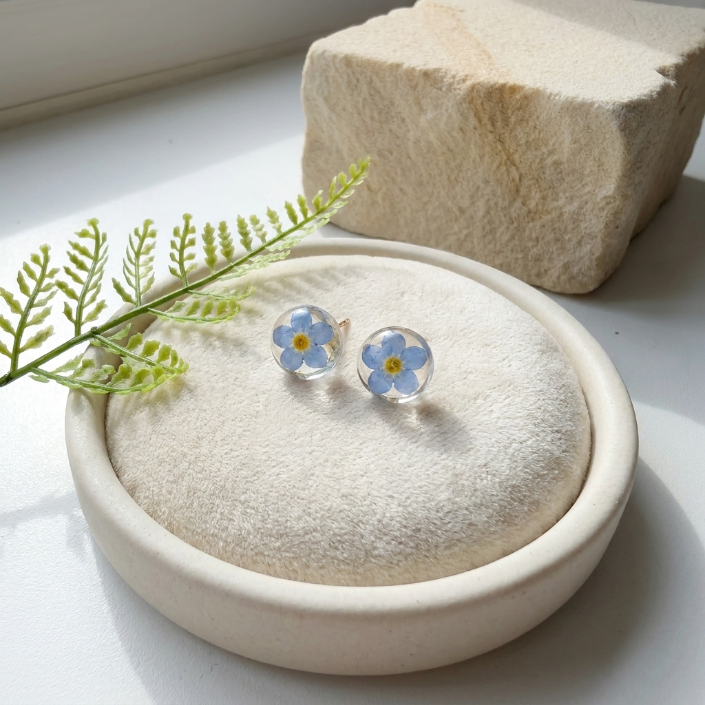 Bright Forget Me Not Gold Plated Sterling Silver Stud Earrings | Love & Faith