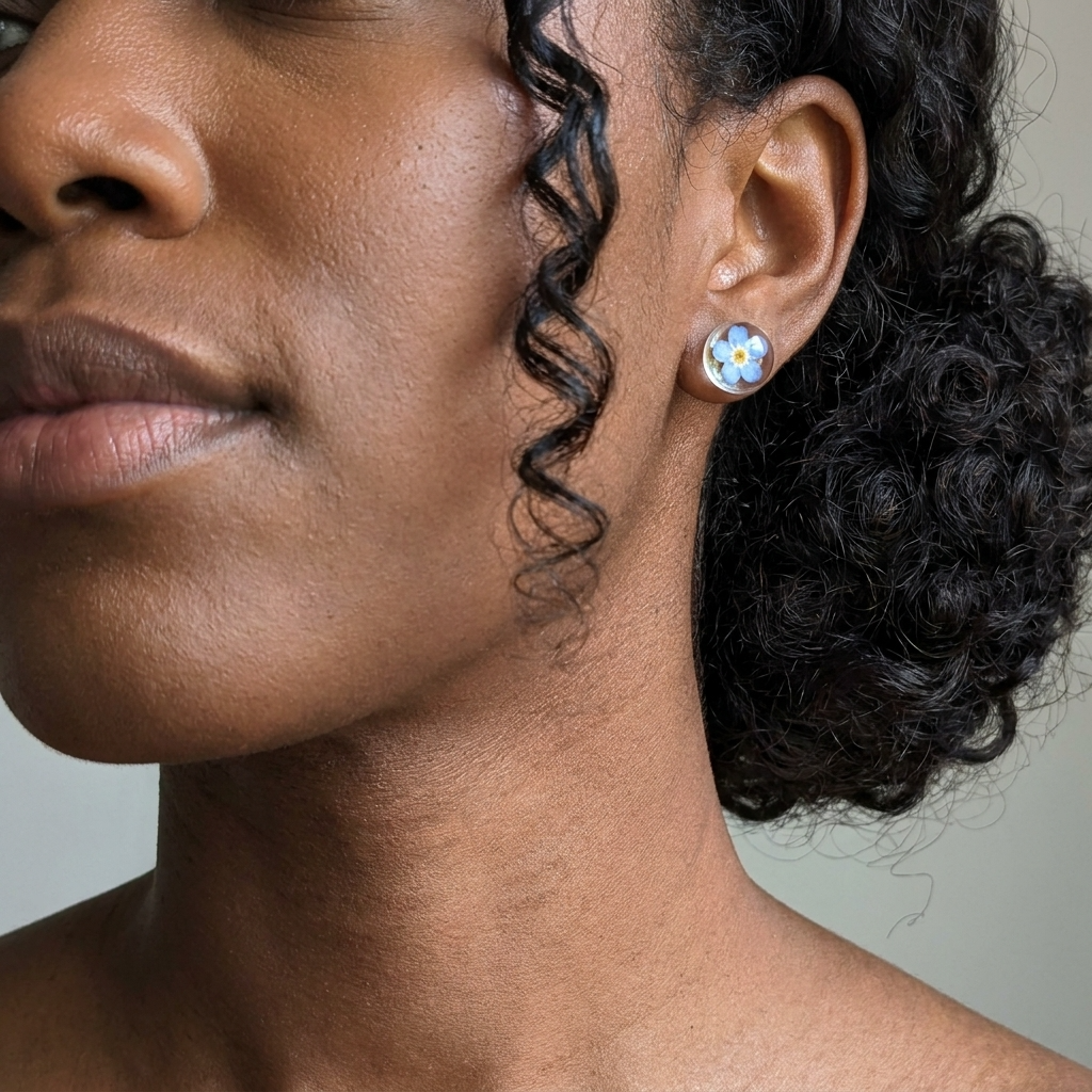 Bright Forget Me Not Gold Plated Sterling Silver Stud Earrings | Love & Faith