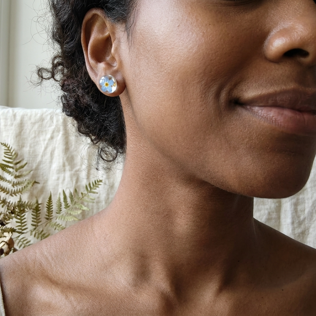 Bright Forget Me Not Gold Plated Sterling Silver Stud Earrings | Love & Faith