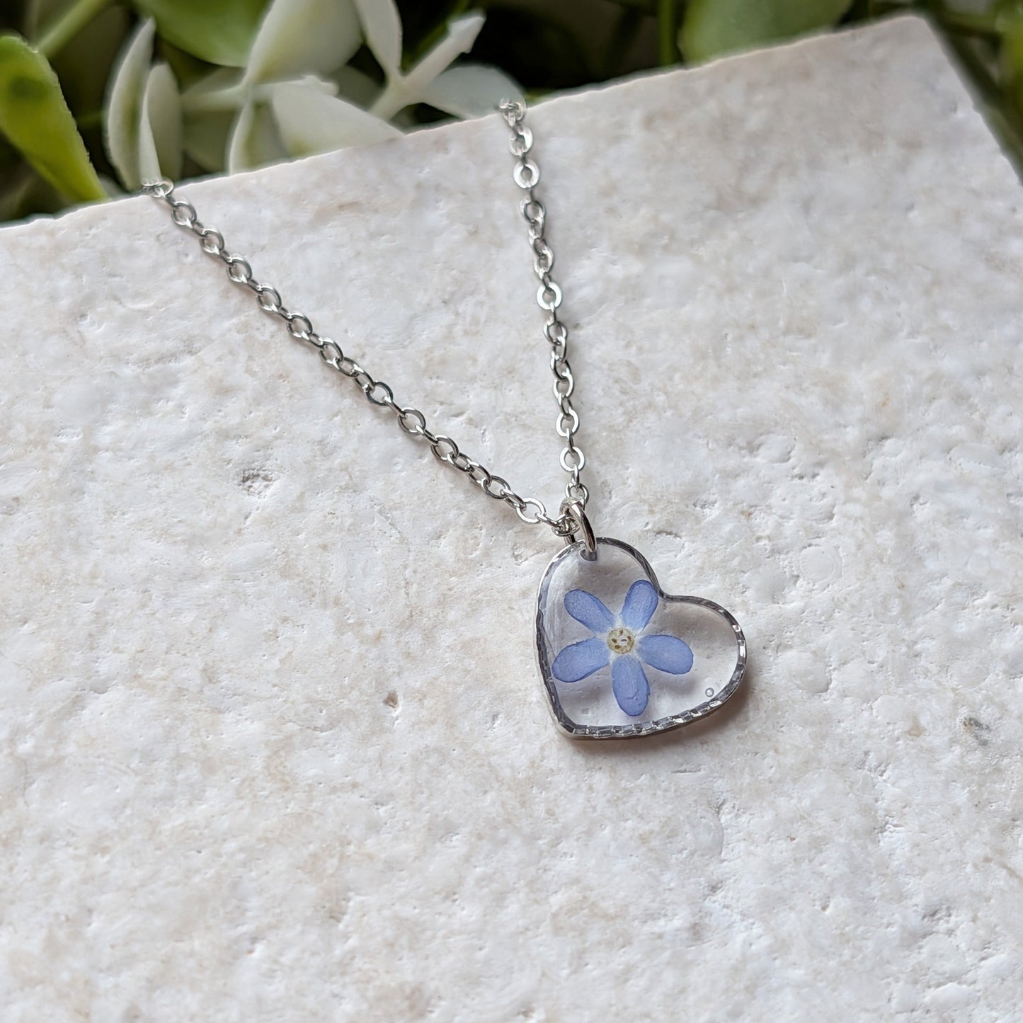 Forget Me Not Heart Stainless Steel Necklace | Hope