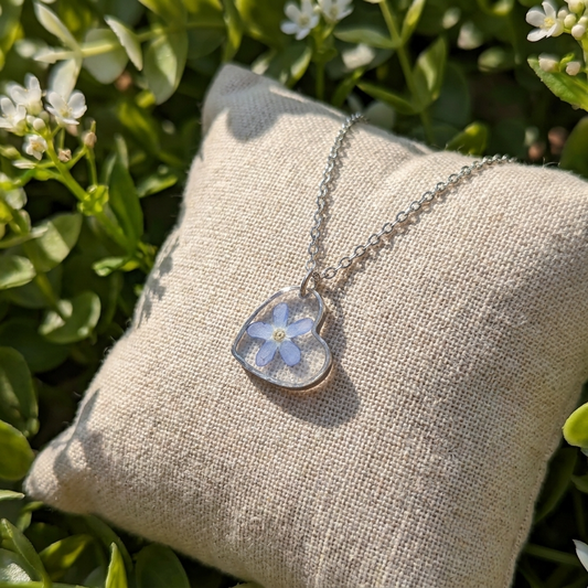 Forget Me Not Heart Stainless Steel Necklace | Hope