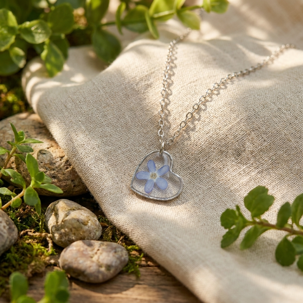 Forget Me Not Heart Stainless Steel Necklace | Hope
