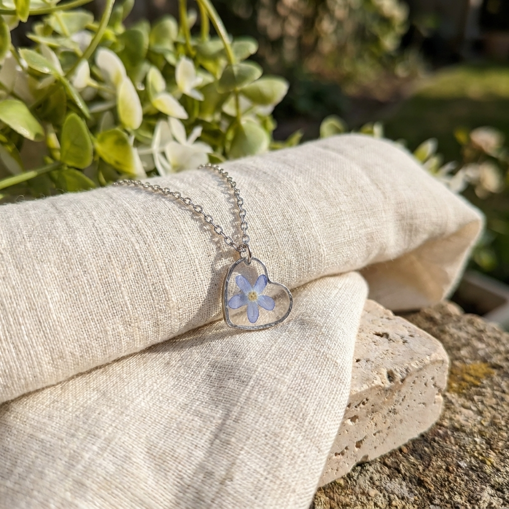 Forget Me Not Heart Stainless Steel Necklace | Hope