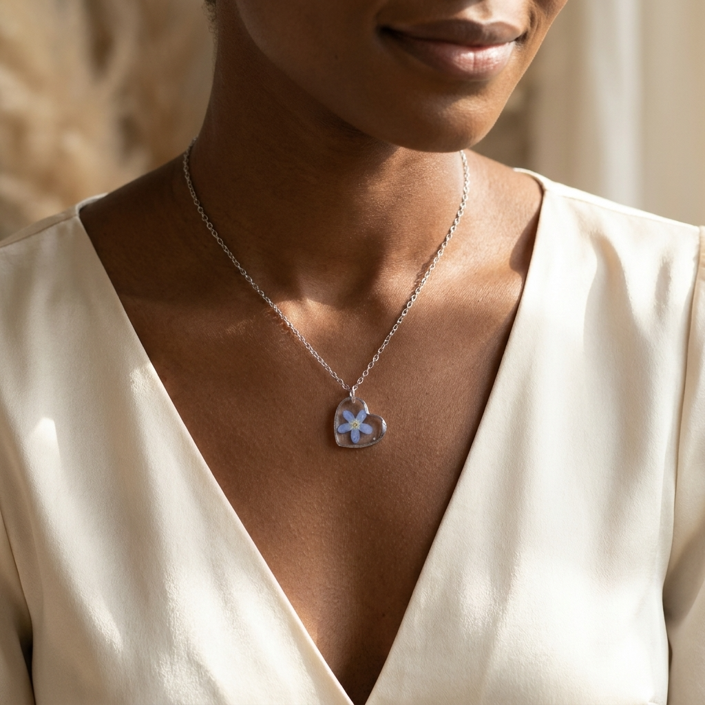 Forget Me Not Heart Stainless Steel Necklace | Hope