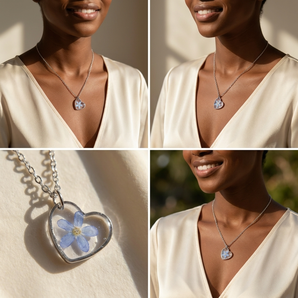 Forget Me Not Heart Stainless Steel Necklace | Hope