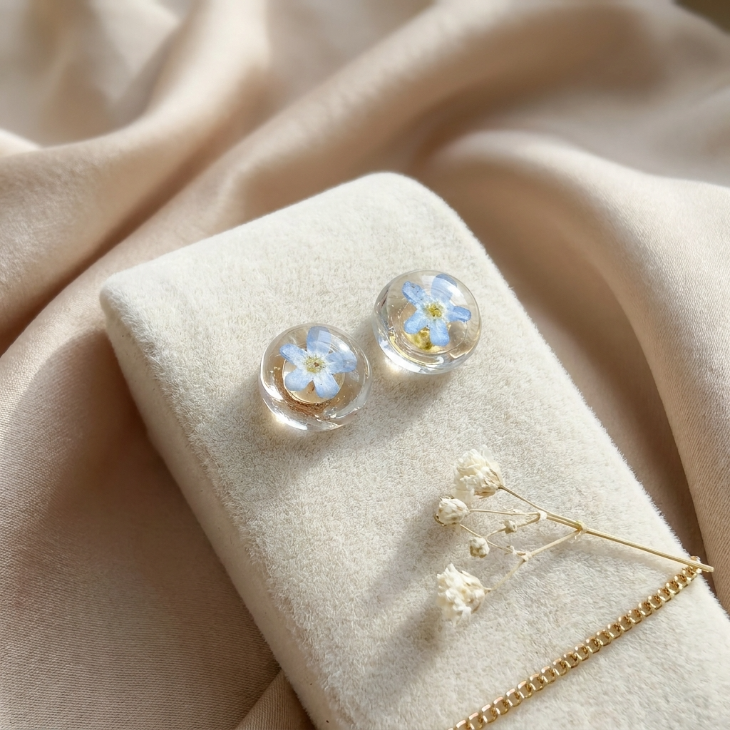 Light Forget Me Not Gold Plated Sterling Silver Stud Earrings | Love & Faith