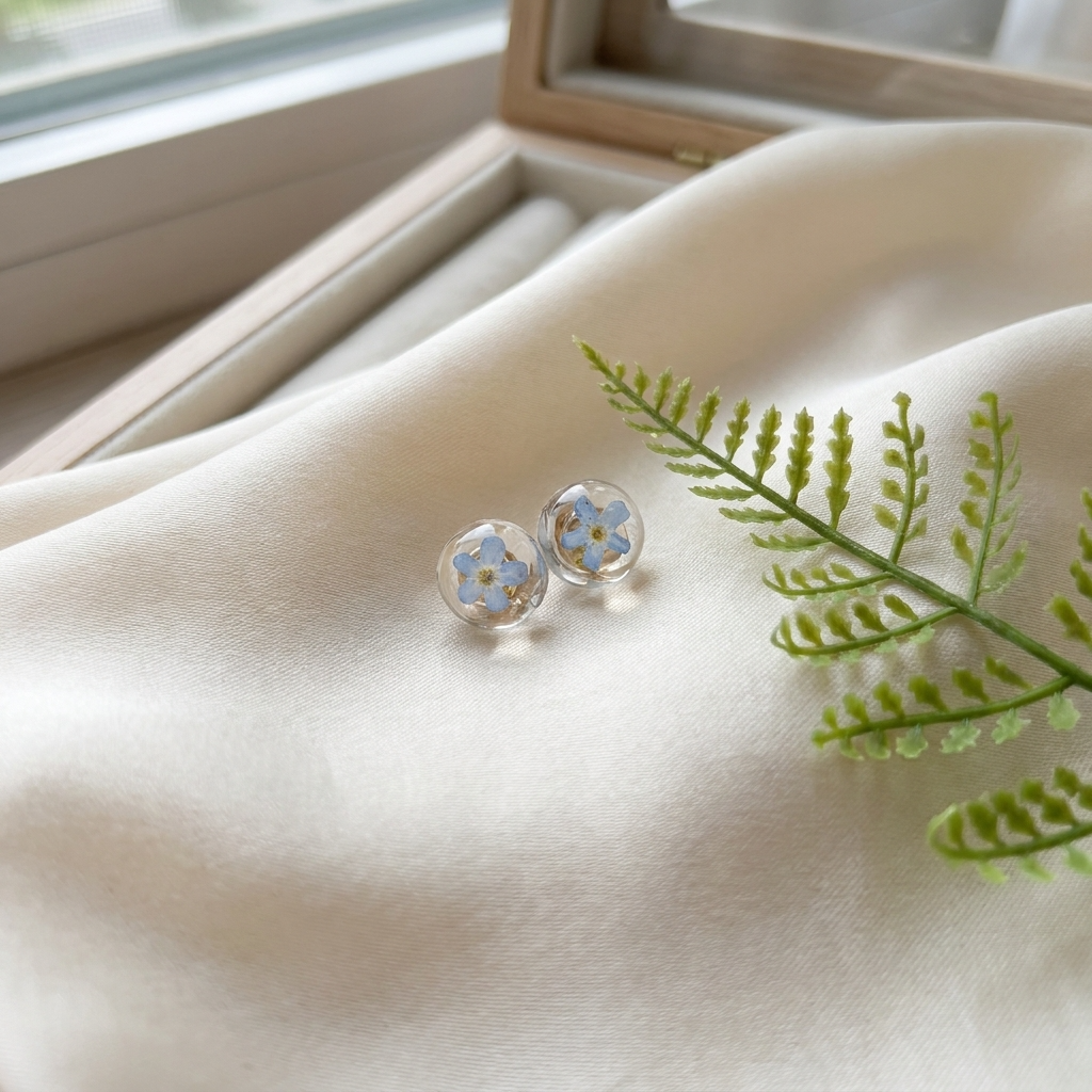 Light Forget Me Not Gold Plated Sterling Silver Stud Earrings | Love & Faith