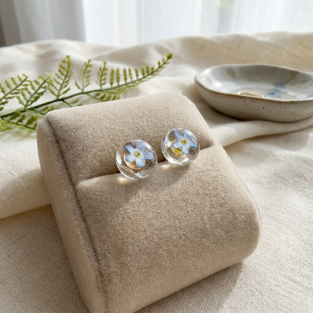 Light Forget Me Not Gold Plated Sterling Silver Stud Earrings | Love & Faith