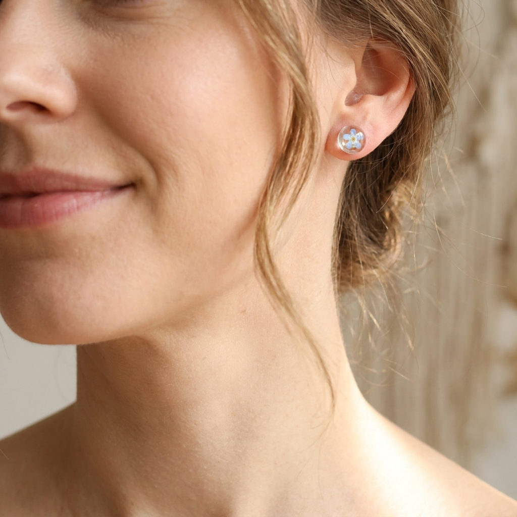 Light Forget Me Not Gold Plated Sterling Silver Stud Earrings | Love & Faith