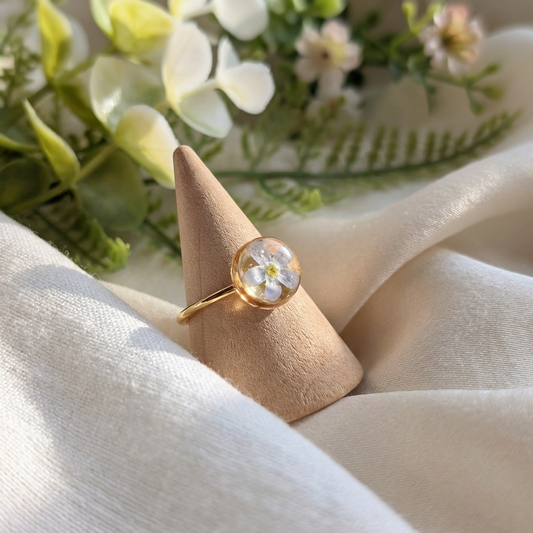 Light Forget Me Not Gold Plated Adjustable Ring | Love & Faith