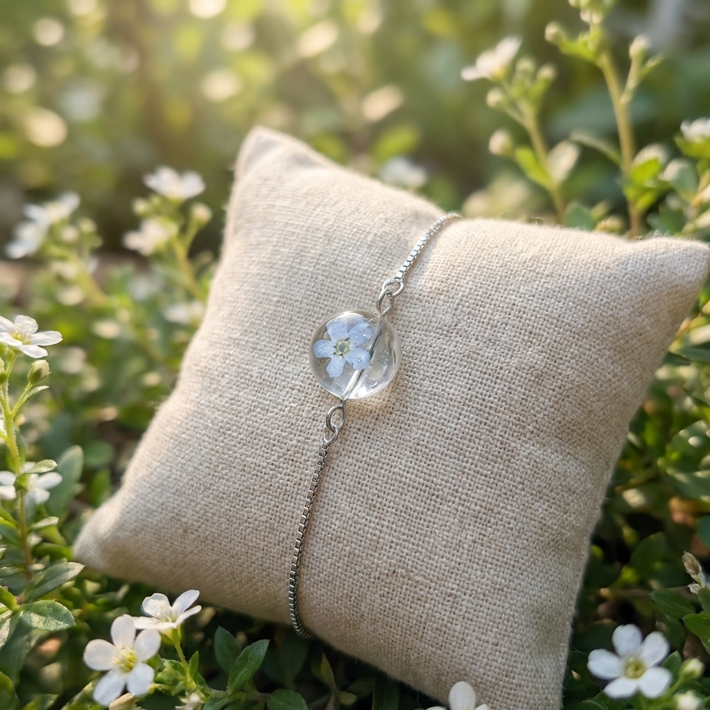 Light Forget Me Not Platinum Plated Adjustable Bracelet | Love & Faith