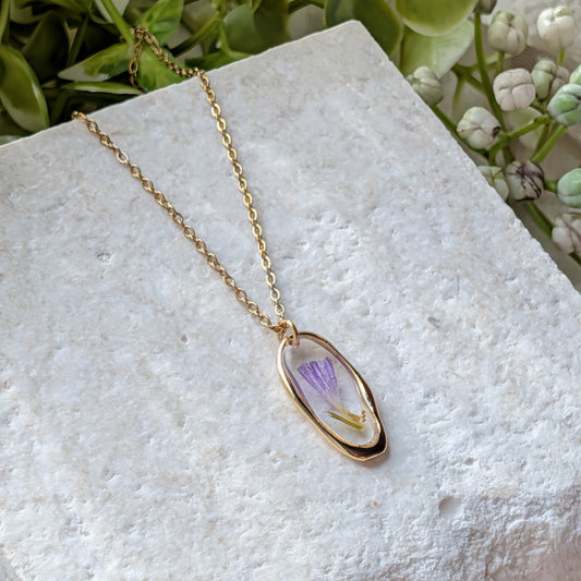 Sea Lavender Irregular Gold Plated Stainless Steel Necklace | Resilience