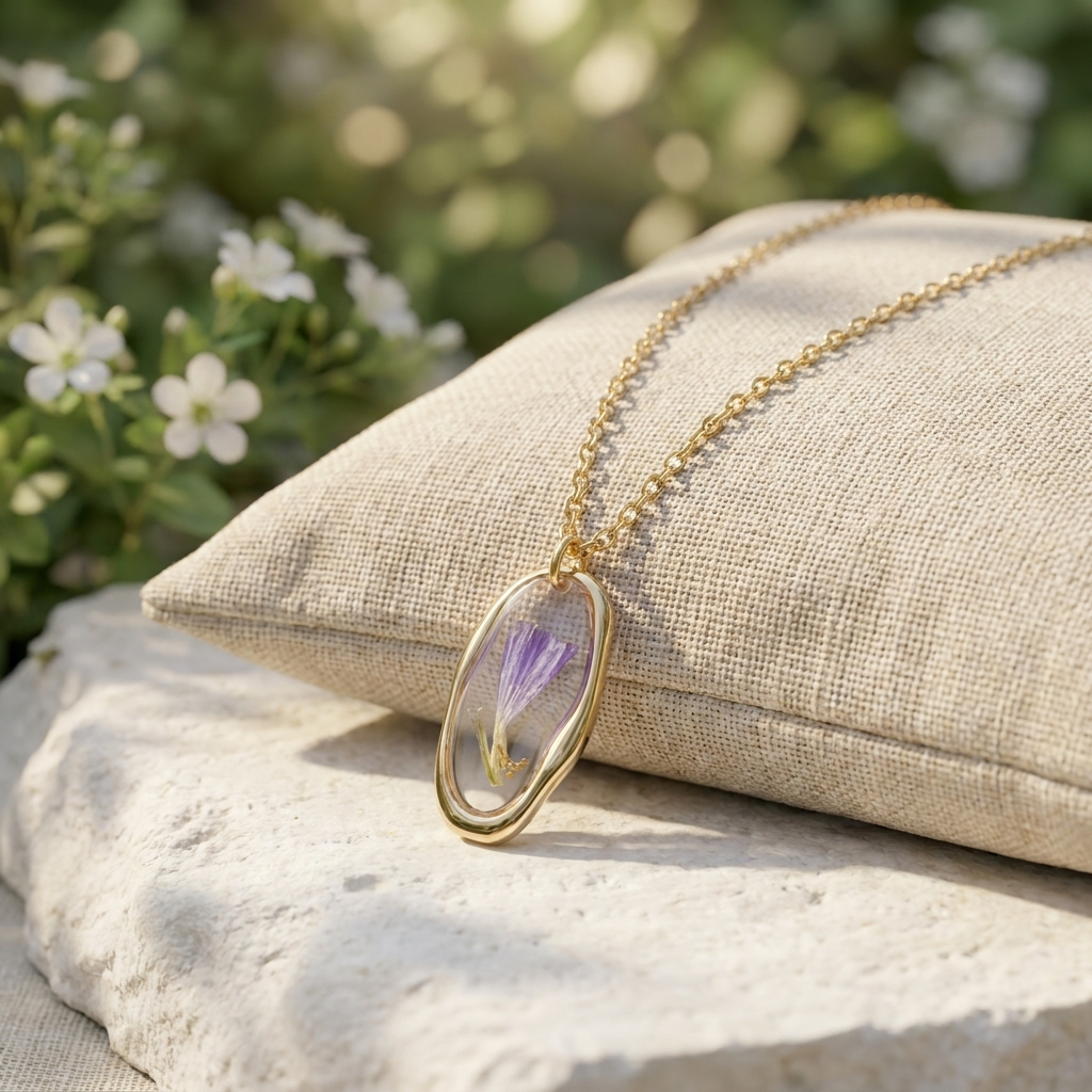 Sea Lavender Irregular Gold Plated Stainless Steel Necklace | Resilience