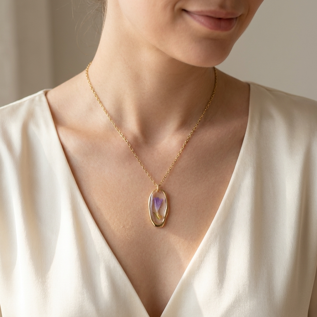 Sea Lavender Irregular Gold Plated Stainless Steel Necklace | Resilience