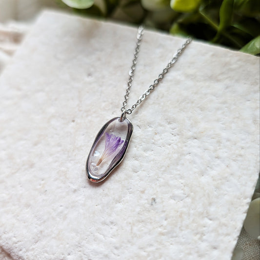 Sea Lavender Irregular Stainless Steel Necklace | Tranquility
