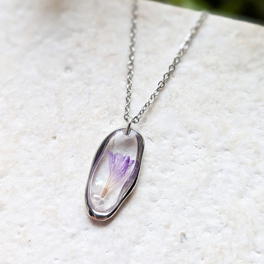 Sea Lavender Irregular Stainless Steel Necklace | Tranquility