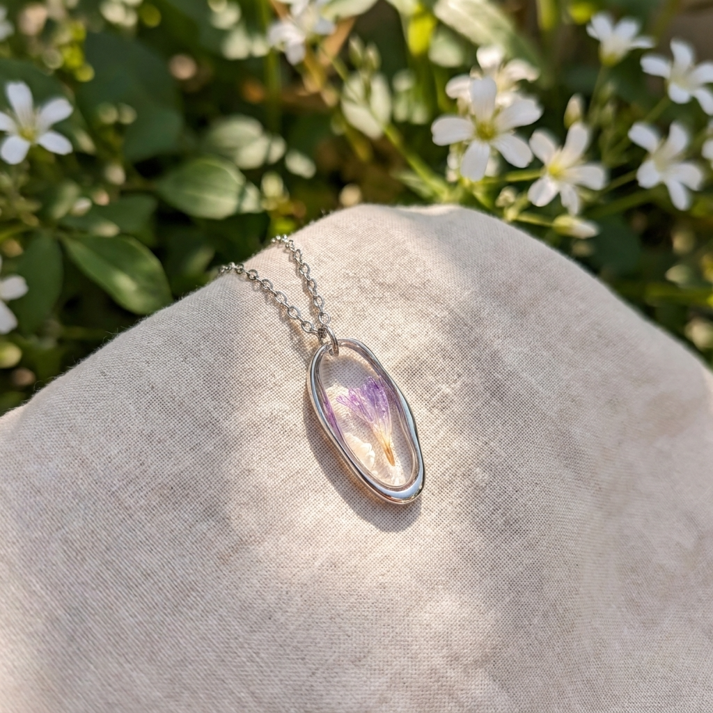 Sea Lavender Irregular Stainless Steel Necklace | Tranquility