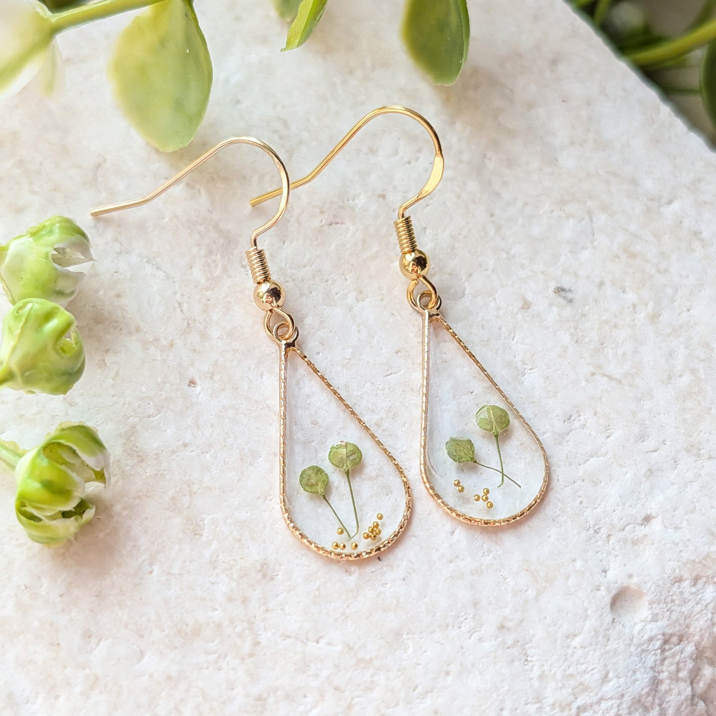 Pepperweed Waterdrop Gold Plated Earrings | Resilience