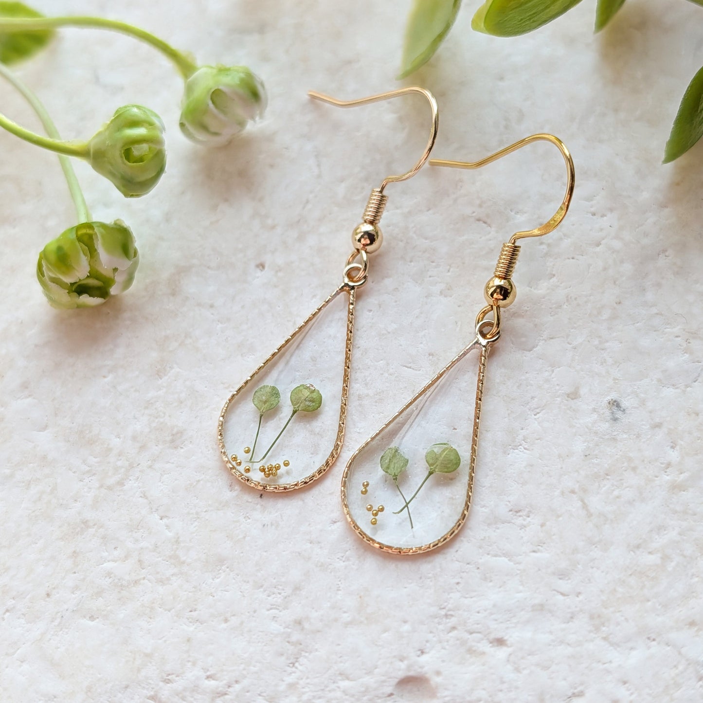 Pepperweed Waterdrop Gold Plated Earrings | Resilience
