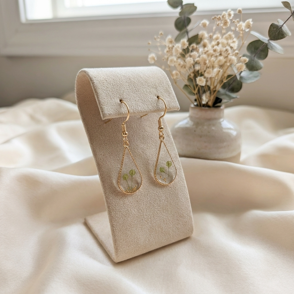 Pepperweed Waterdrop Gold Plated Earrings | Resilience