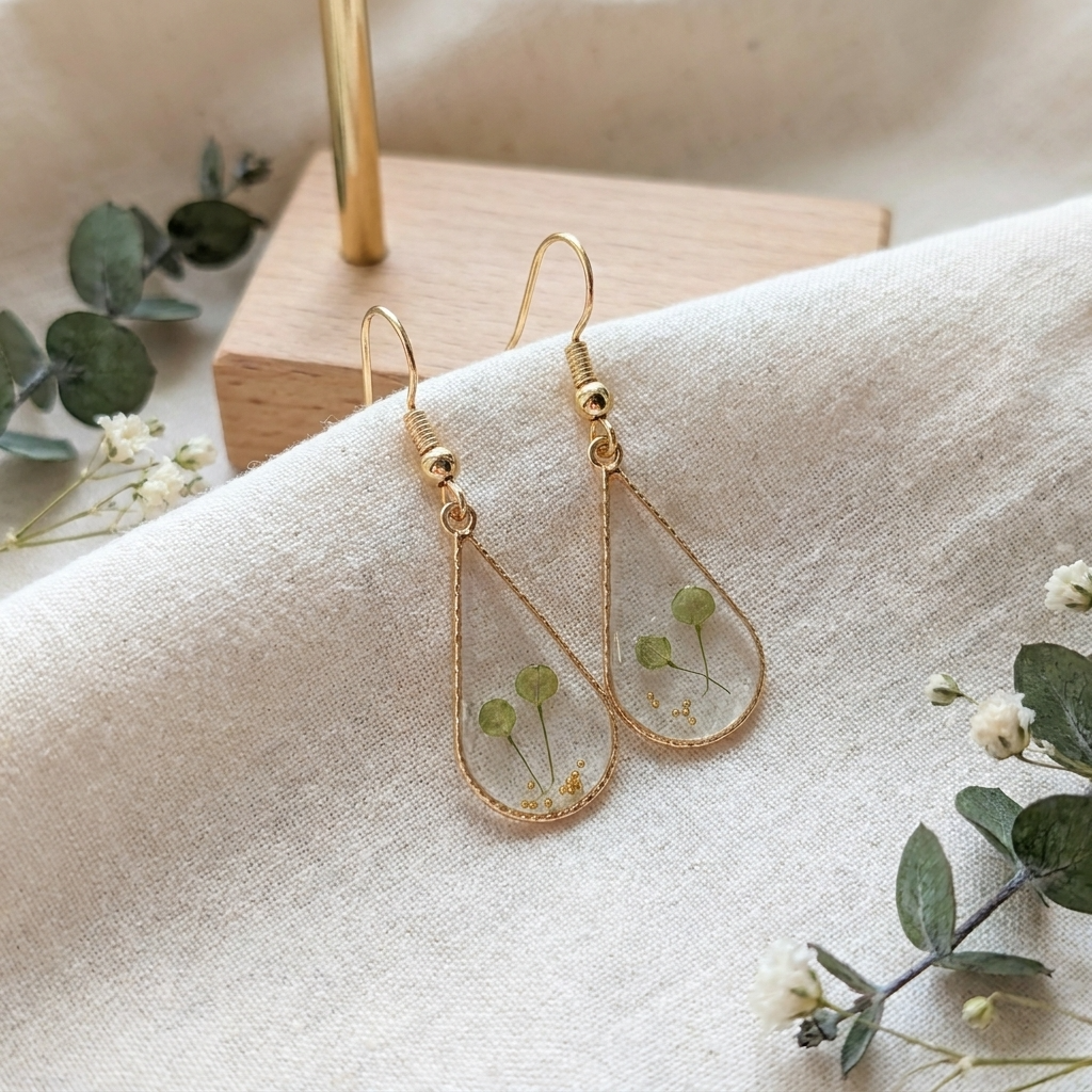 Pepperweed Waterdrop Gold Plated Earrings | Resilience