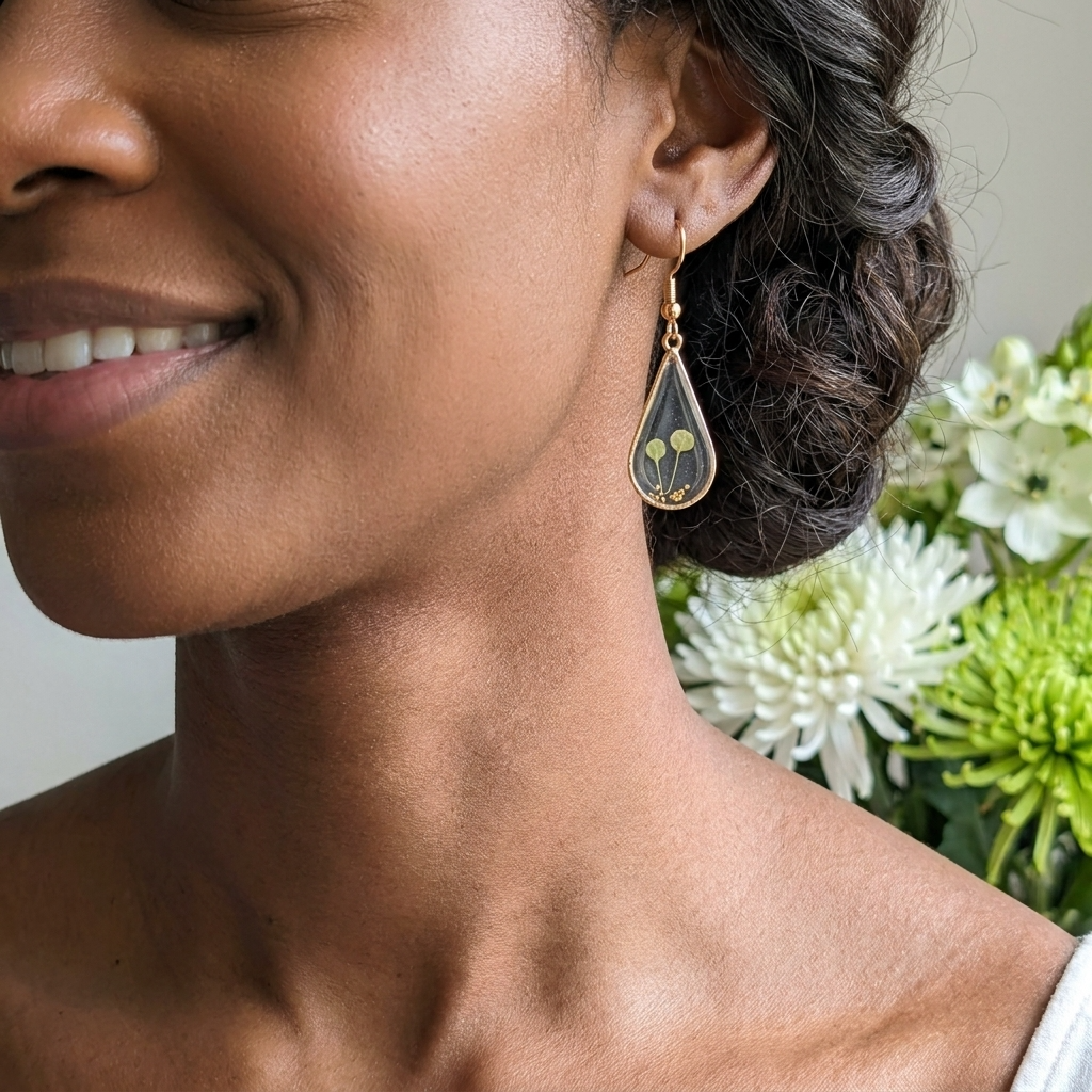 Pepperweed Waterdrop Gold Plated Earrings | Resilience