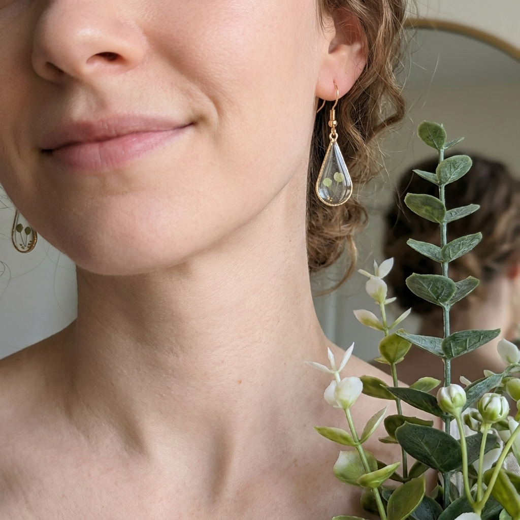Pepperweed Waterdrop Gold Plated Earrings | Resilience