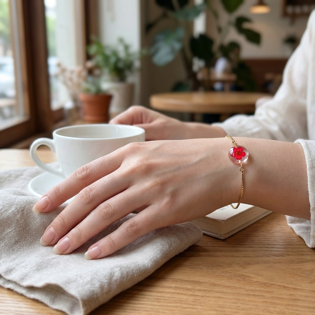 Red Spiraea Gold Plated Adjustable Bracelet | New Beginnings