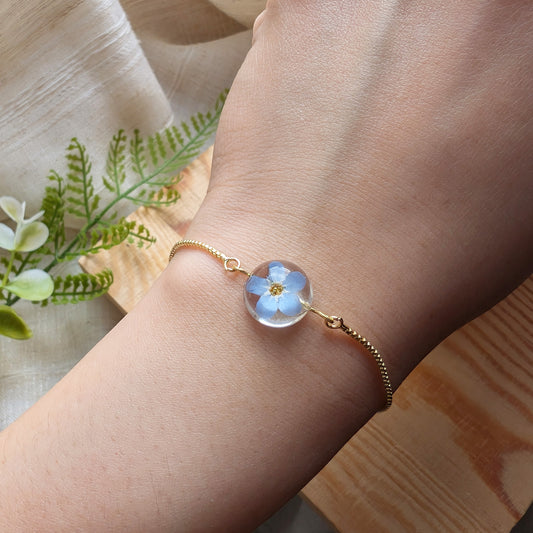 Love & Faith | Gold Plated Bright Forget Me Not Bracelet