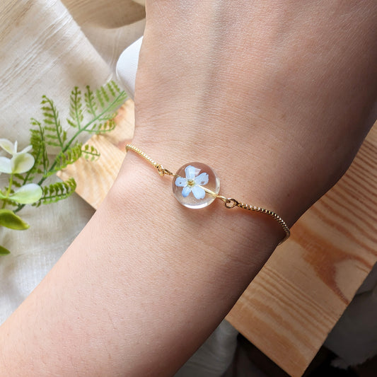 Gold Plated Bright Forget Me Not Bracelet | Love & Faith Collection