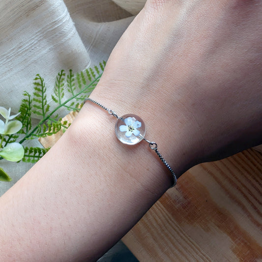 Platinum Plated Light Forget Me Not Bracelet | Love & Faith Collection