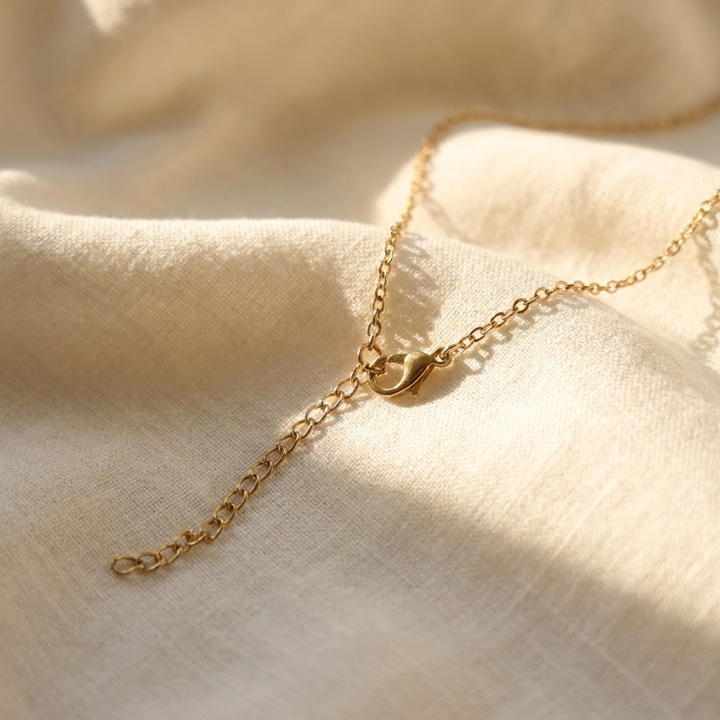 Queen Anne’s Lace Gold Plated Stainless Steel Necklace with Pearl | Protection