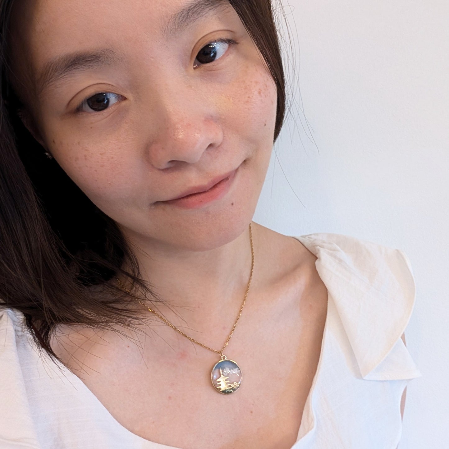 The Memory of Blue Sky and the Kyoto Shrine Necklace - Ethereal Nature Pendant