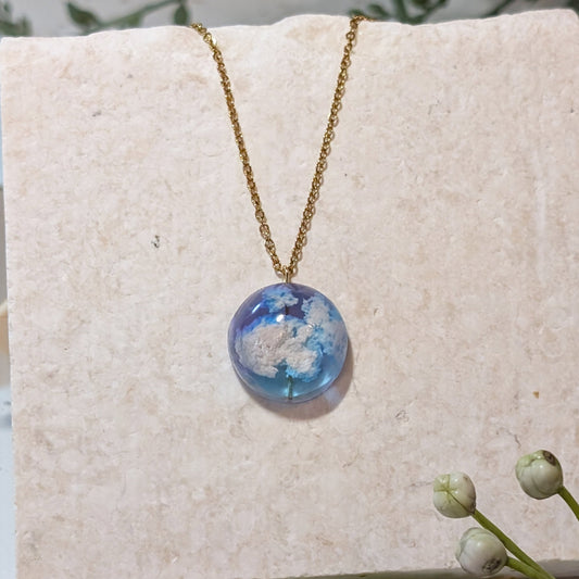 20mm Blue & Purple Sky Necklace | Delicate Handmade Cloud Jewellery