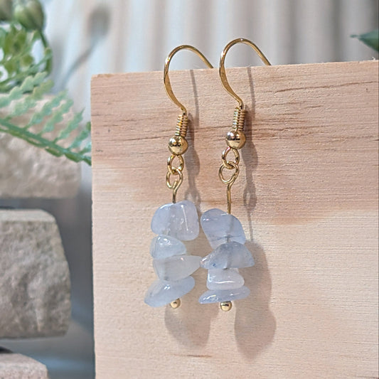 Irregular Aquamarine Drop Earrings | Handmade Gemstone Earrings