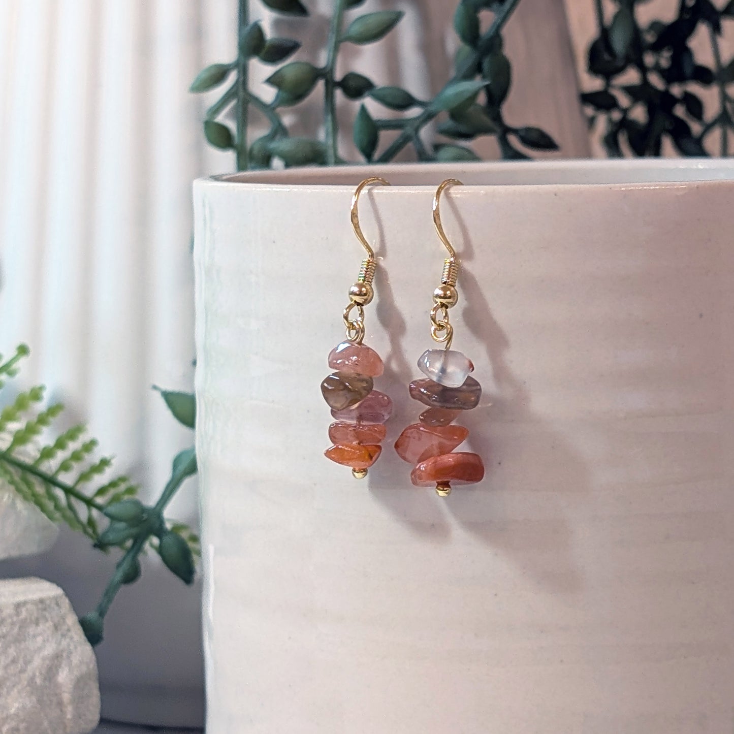 Carnelian Drop Earrings | Handmade Red Gemstone Earrings for Confidence & Creativity