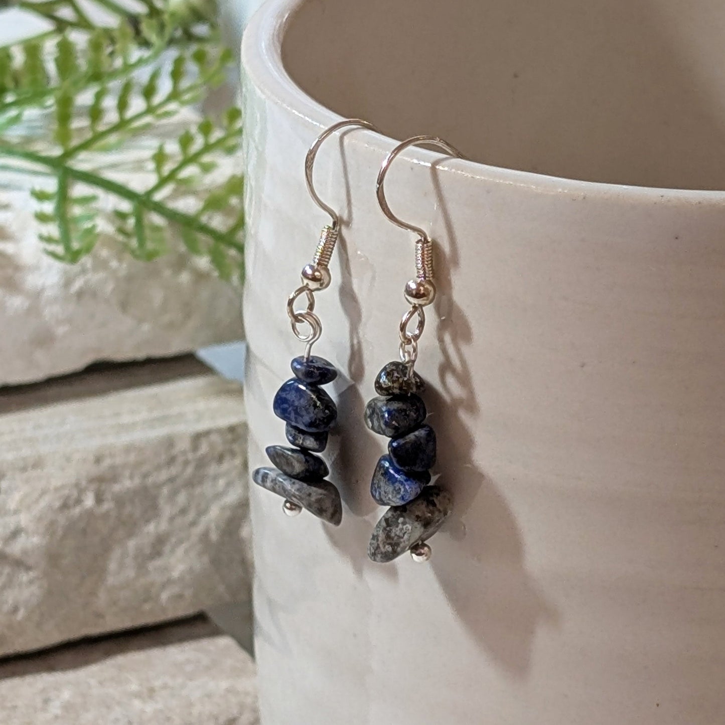 Irregular Lapis Lazuli Earrings | Handmade Gemstone Earrings for Wisdom & Expression